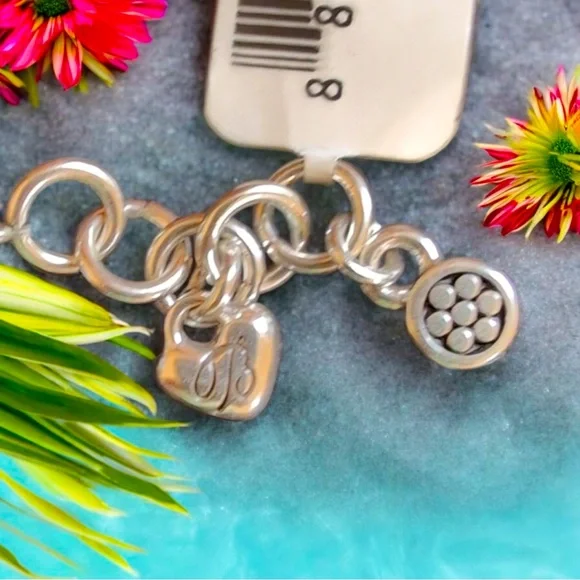 Brighton Ayu Rainbow Multi-Color Crystals Beads Wood Scroll Retired Bracelet NWT - Picture 4 of 6